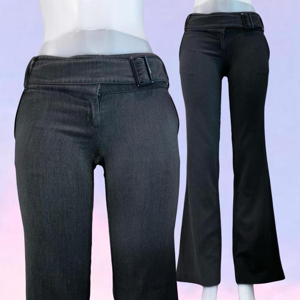 Vintage 90s y2k belted low rise flare pants JENNYFER france